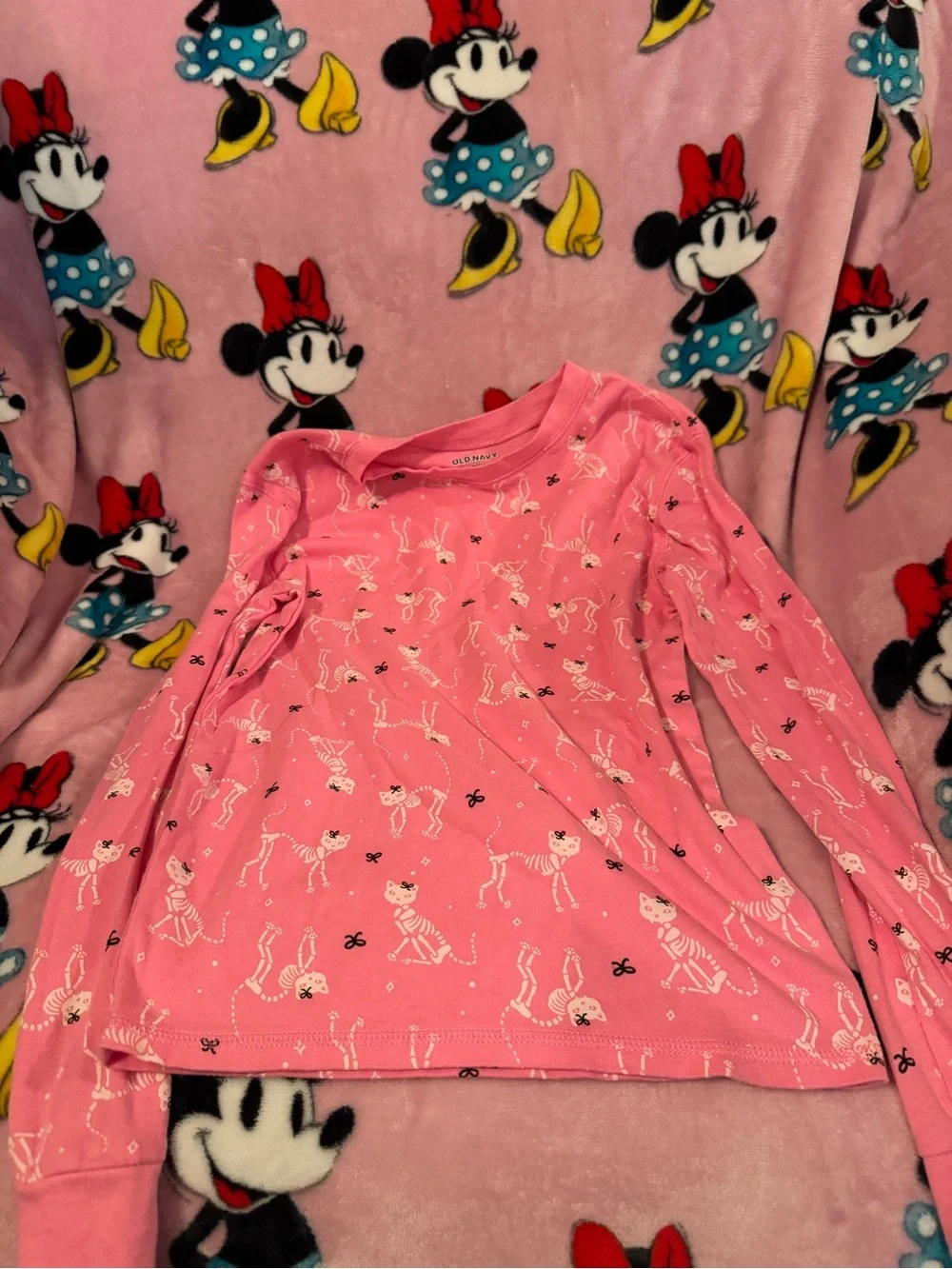 Girls Pink Cat Pajama Set Size XL 12 Old Navy Unisex C4